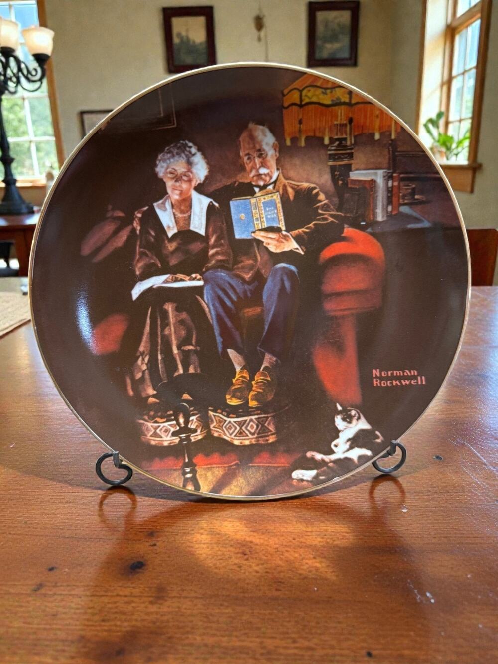 Norman Rockwell Evening's Ease Plate Knowles Light Campaign 1983 LE USA